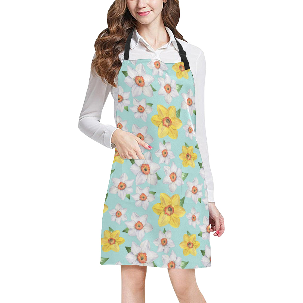 Daffodils Pattern Print Design DF07 Apron with Pocket
