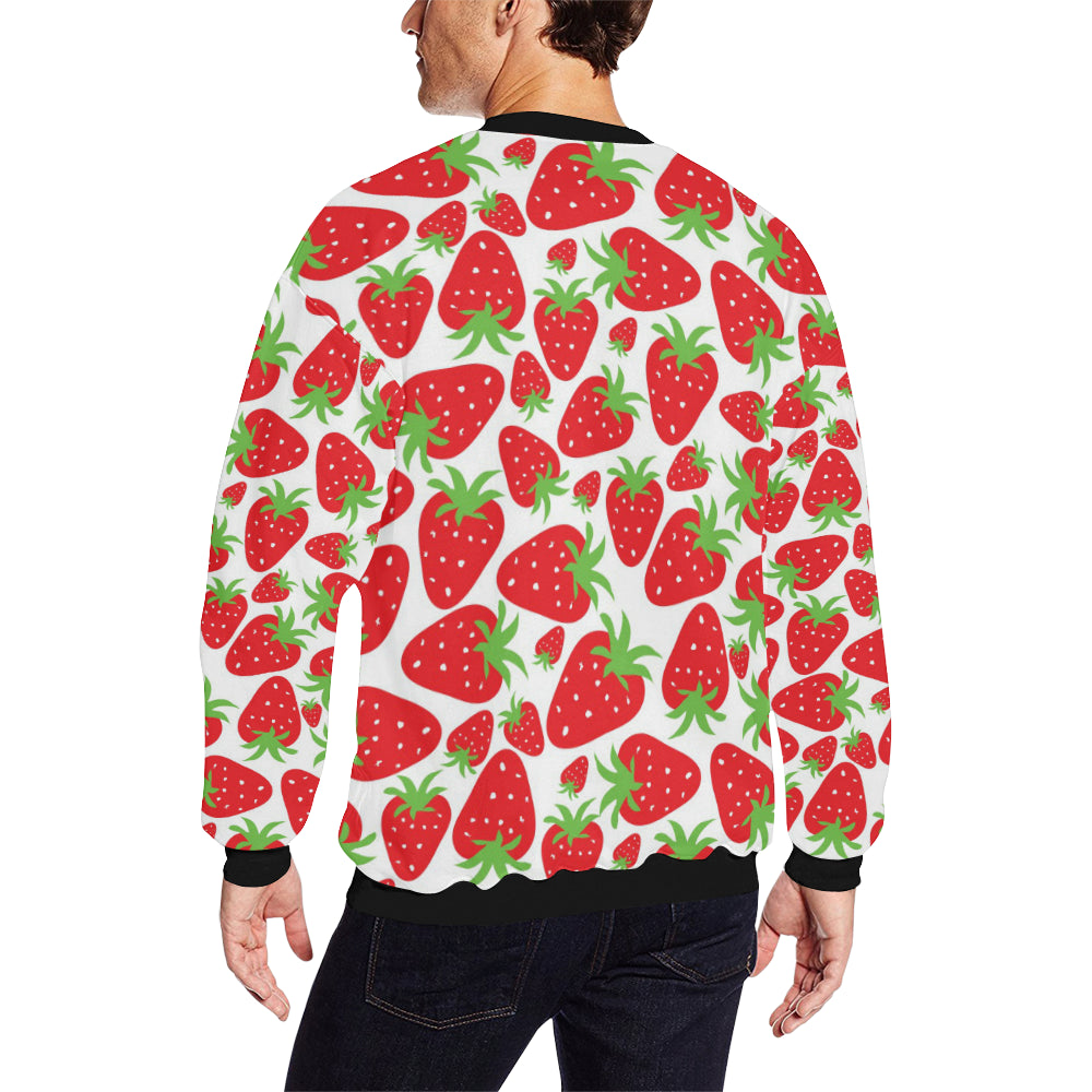 Strawberry Pattern Print Design SB01 Men Long Sleeve Sweatshirt