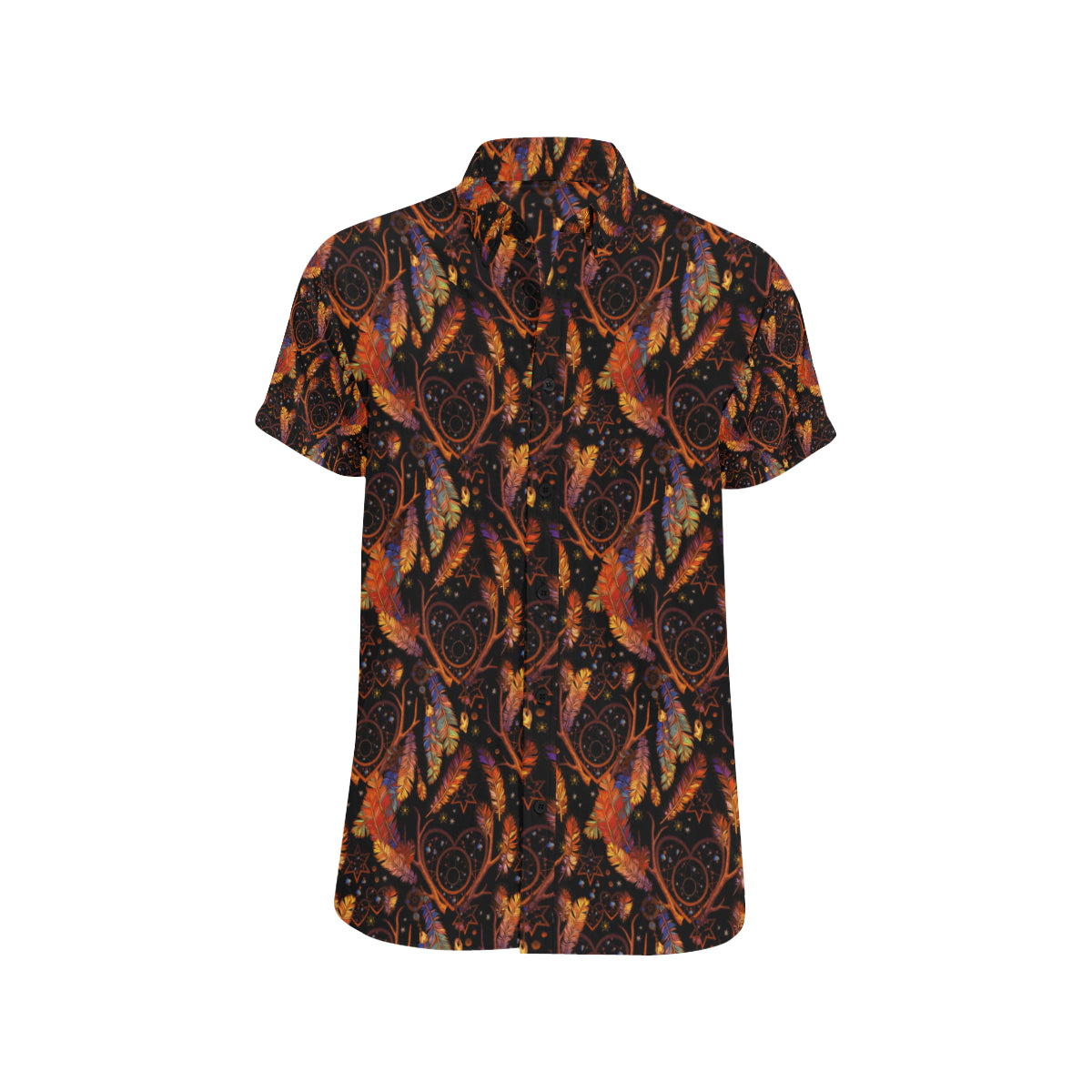 Dream Catcher Native American Design Men's Short Sleeve Button Up Shirt