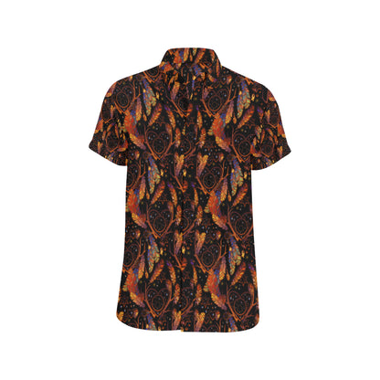 Dream Catcher Native American Design Men's Short Sleeve Button Up Shirt