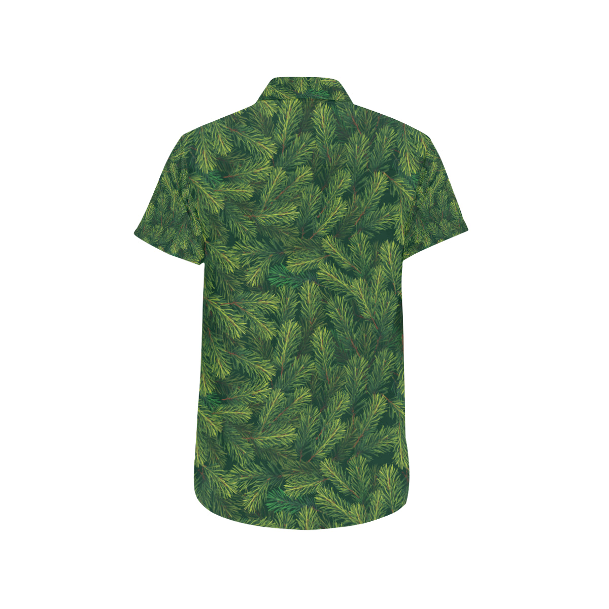 Christmas Tree Pattern Print Design 02 Men's Short Sleeve Button Up Shirt