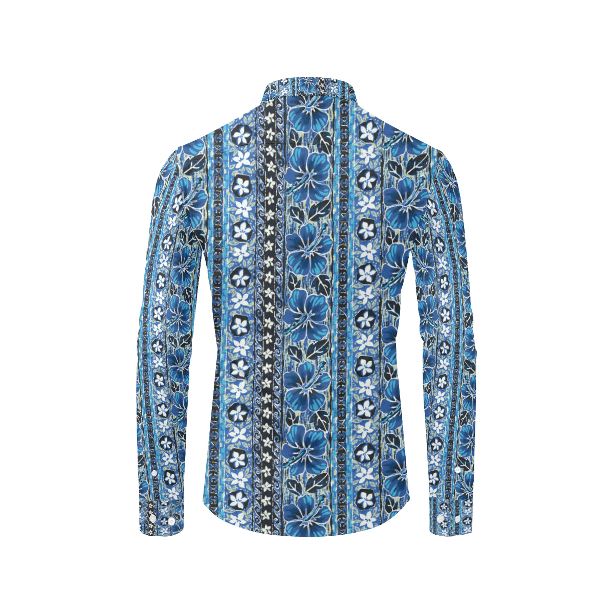 Hawaiian Themed Pattern Print Design H012 Men's Long Sleeve Shirt