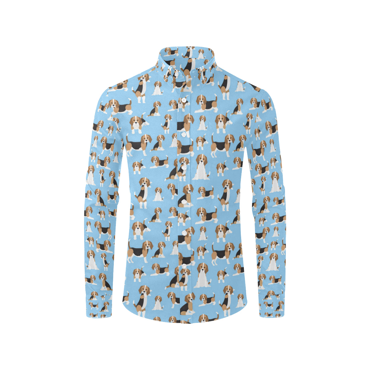 Beagle Pattern Print Design 03 Men's Long Sleeve Shirt