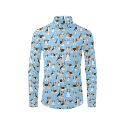 Beagle Pattern Print Design 03 Men's Long Sleeve Shirt