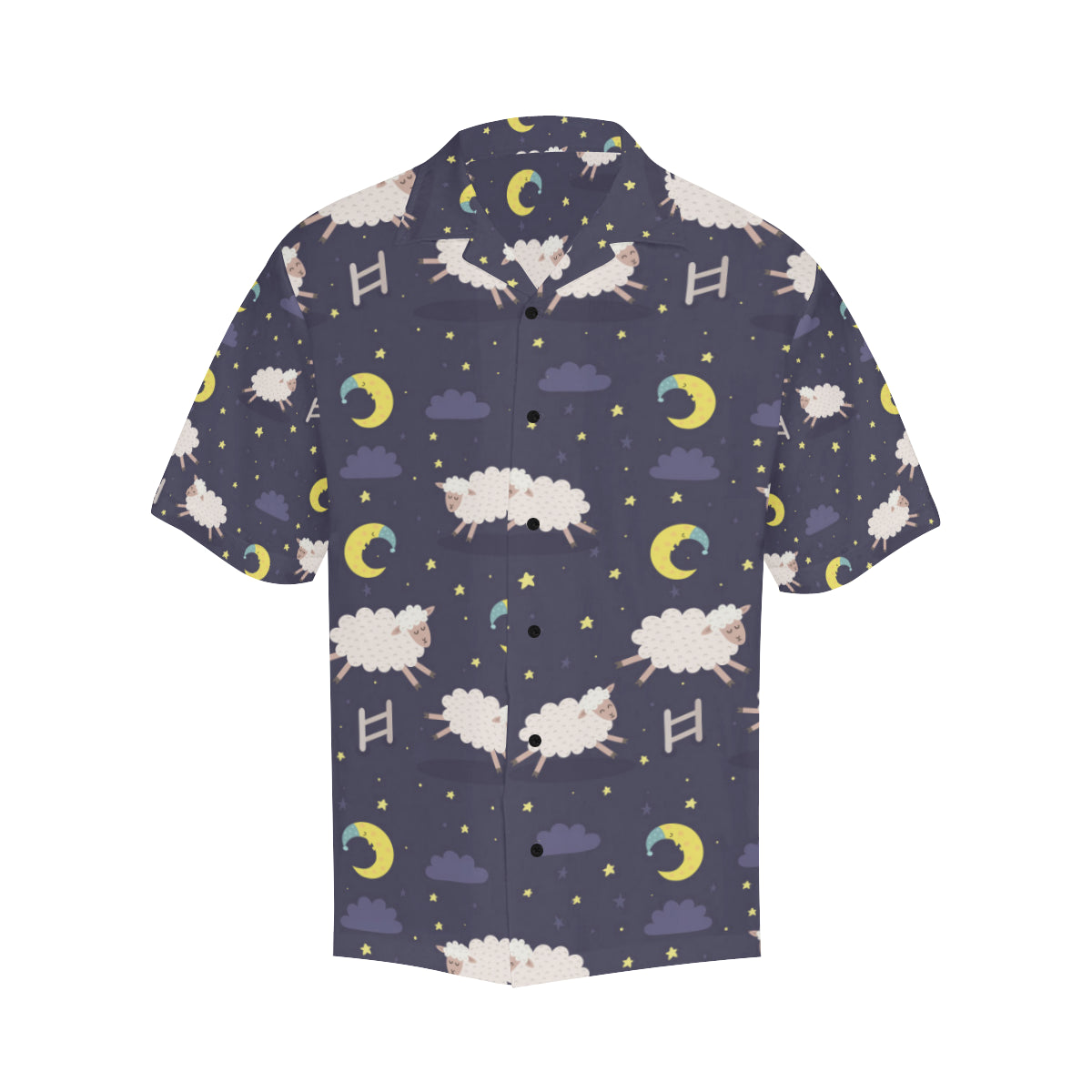 Sheep Night Pattern Print Design 02 Men's Hawaiian Shirt