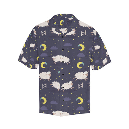 Sheep Night Pattern Print Design 02 Men's Hawaiian Shirt