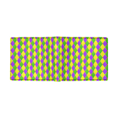 Mardi Gras Pattern Print Design 01 Men's ID Card Wallet