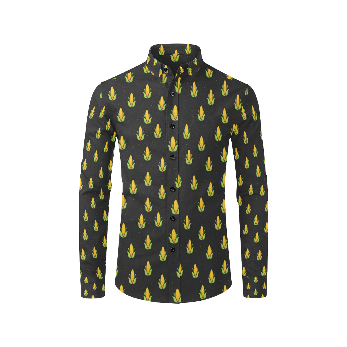 Corn Pattern Print Design 04 Men's Long Sleeve Shirt