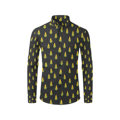 Corn Pattern Print Design 04 Men's Long Sleeve Shirt