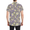 Daisy Pattern Print Design DS011 Men's Short Sleeve Button Up Shirt