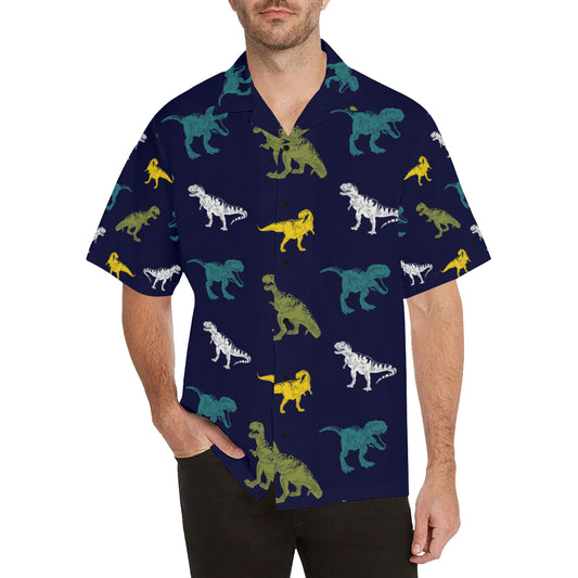 T Rex Pattern Print Design A07 Men's Hawaiian Shirt