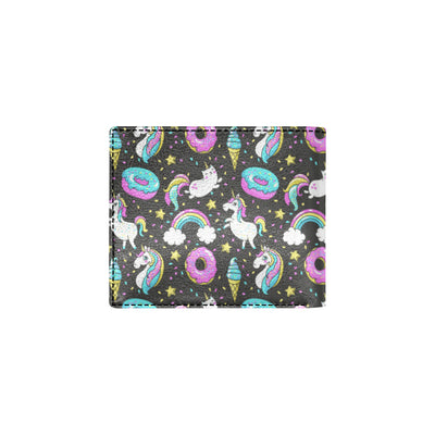 Donut Unicorn Pattern Print Design DN09 Men's ID Card Wallet