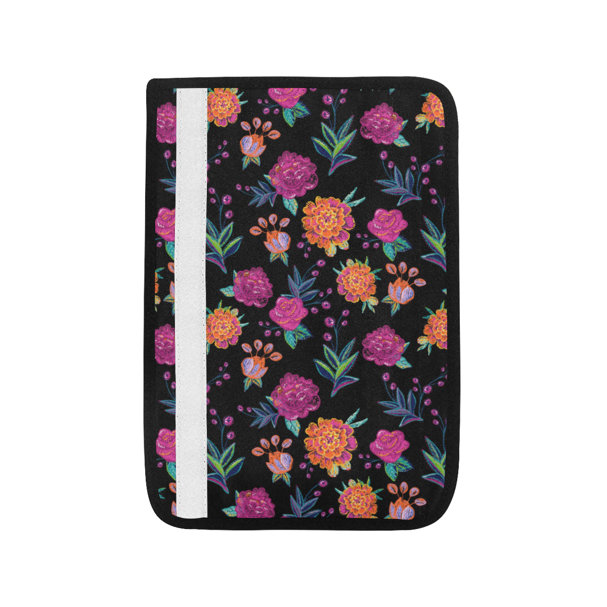 Marigold Pattern Print Design MR02 Car Seat Belt Cover