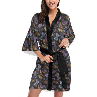 Butterfly Pattern Print Design 013 Women's Short Kimono