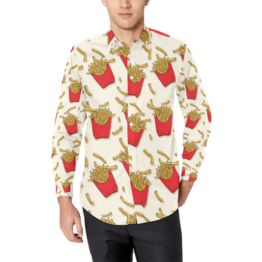 French Fried Pattern Print Design 01 Men's Long Sleeve Shirt