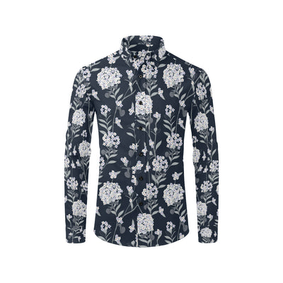 Hydrangea Pattern Print Design HD07 Men's Long Sleeve Shirt