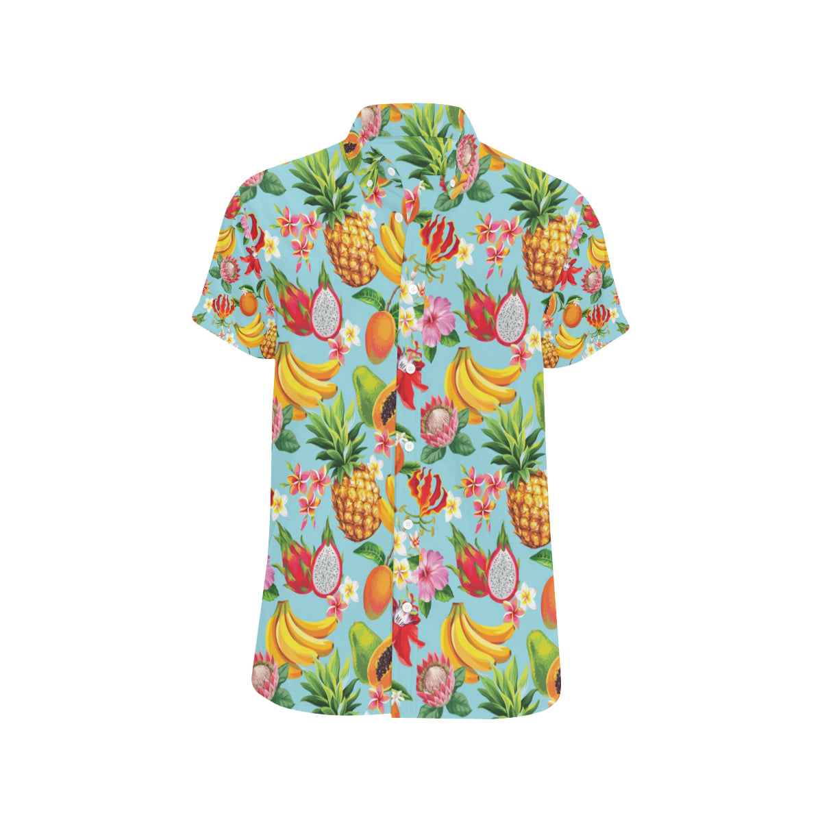 Tropical Fruits Pattern Print Design TF01 Men's Short Sleeve Button Up Shirt
