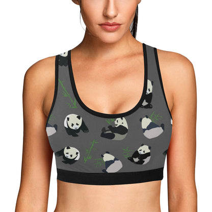 Panda Pattern Print Design A06 Sports Bra