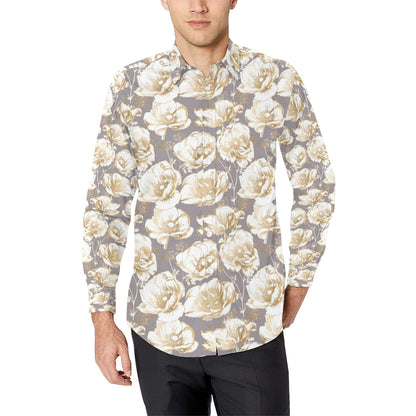Anemone Pattern Print Design AM05 Men's Long Sleeve Shirt