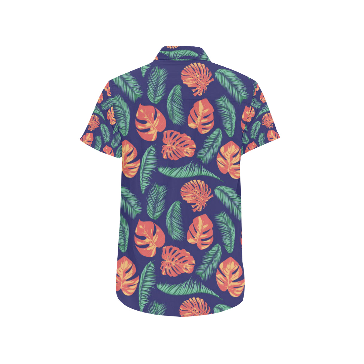 Palm Leaves Pattern Print Design PL011 Men's Short Sleeve Button Up Shirt