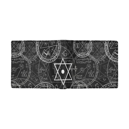 Pentagram Pattern Print Design A01 Men's ID Card Wallet