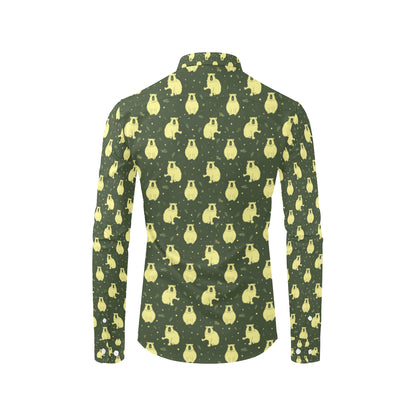 Capybara Pattern Print Design 03 Men's Long Sleeve Shirt