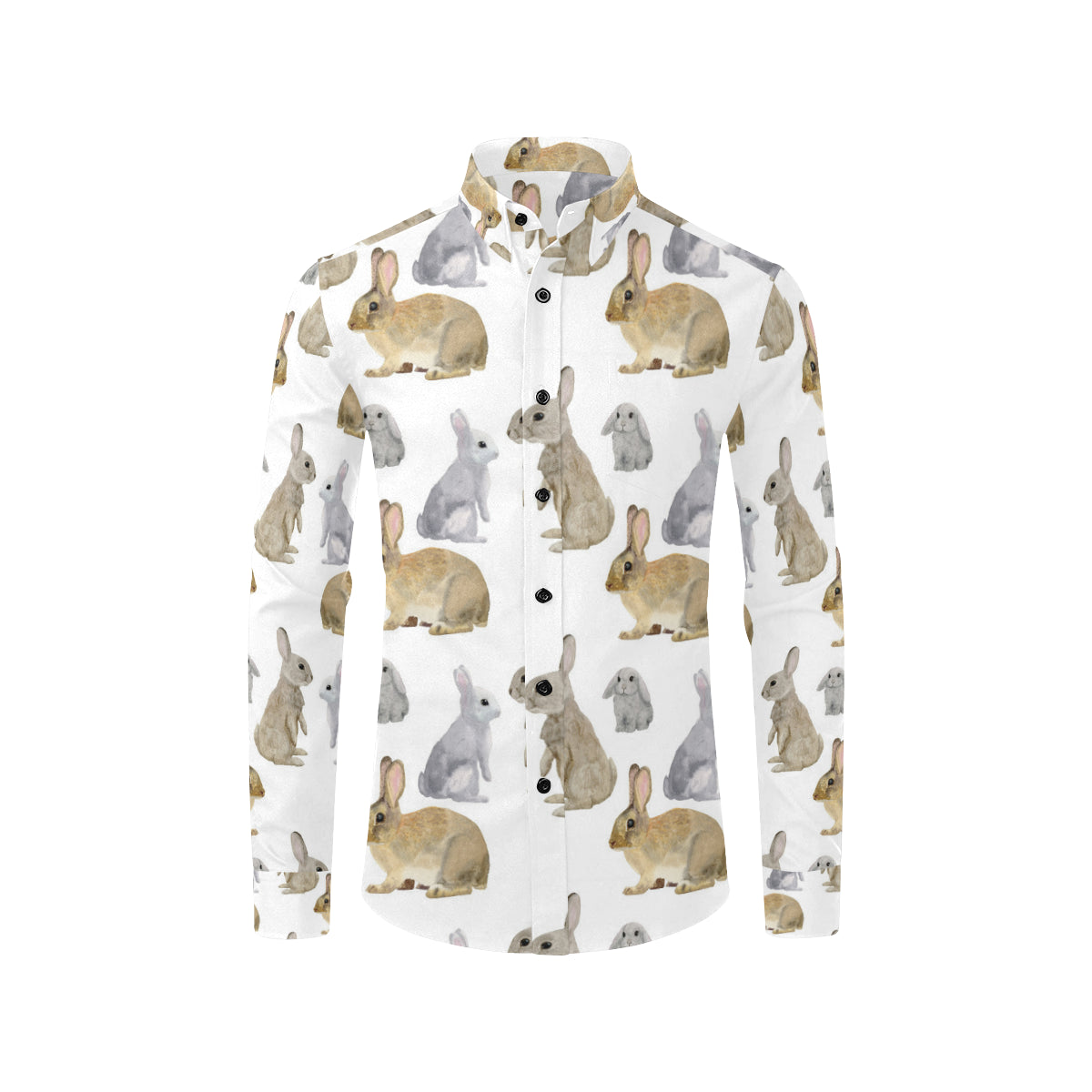 Rabbit Pattern Print Design 02 Men's Long Sleeve Shirt