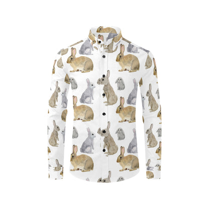 Rabbit Pattern Print Design 02 Men's Long Sleeve Shirt