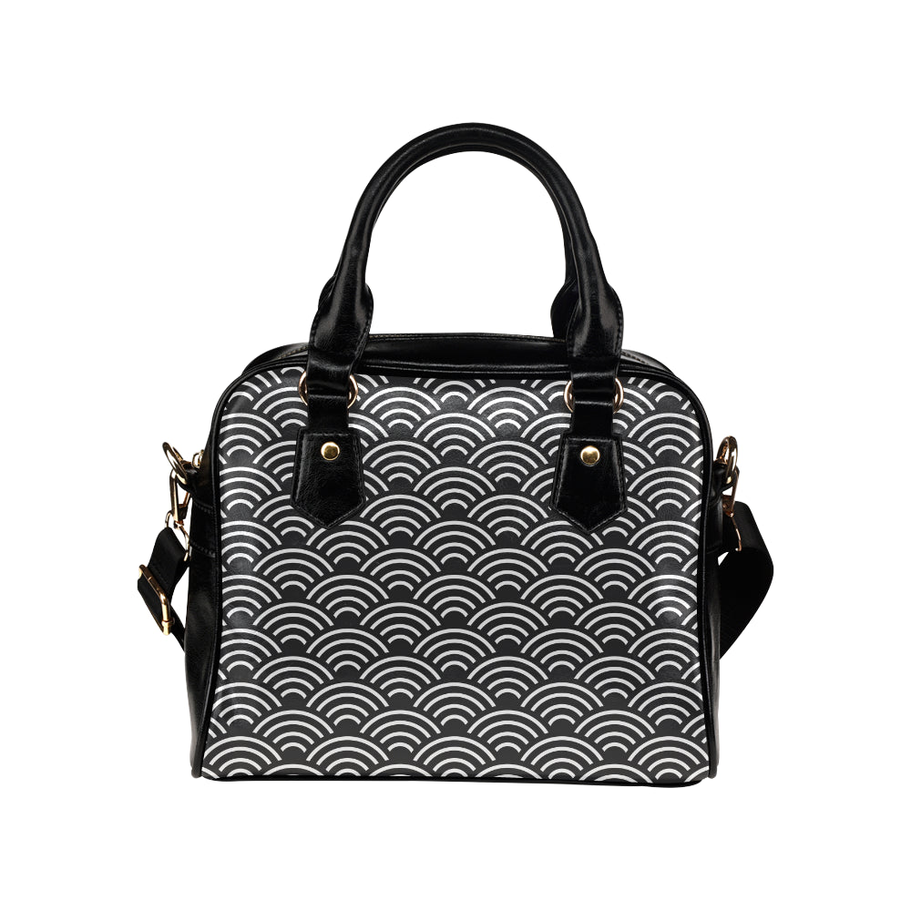 Scales Black White Pattern Print Design 03 Shoulder Handbag
