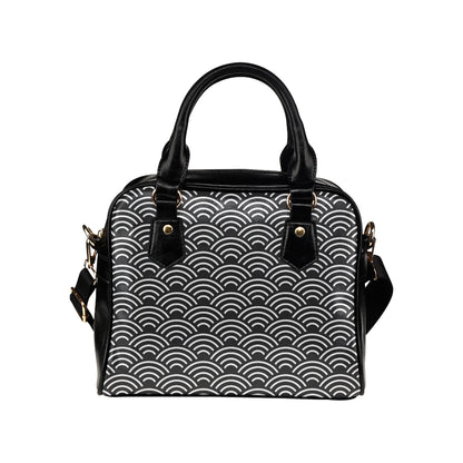 Scales Black White Pattern Print Design 03 Shoulder Handbag