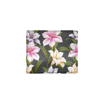 Lily Pattern Print Design LY01 Men's ID Card Wallet