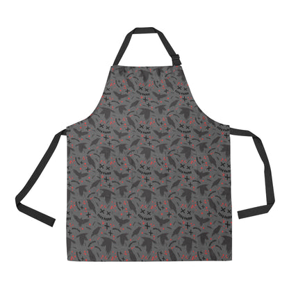 Crow Pattern Print Design 02 Apron with Pocket