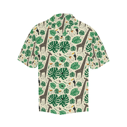 Rainforest Giraffe Pattern Print Design A02 Men's Hawaiian Shirt