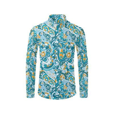 Funky Retro Pattern Print Design A03 Men's Long Sleeve Shirt