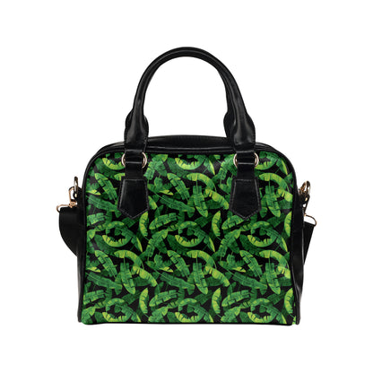 Banana Leaf Pattern Print Design 02 Shoulder Handbag