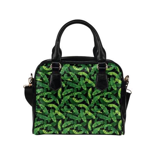 Banana Leaf Pattern Print Design 02 Shoulder Handbag
