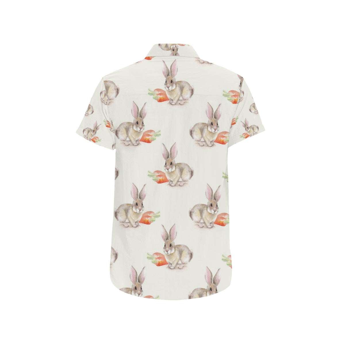 Rabbit Pattern Print Design 01 Men's Short Sleeve Button Up Shirt