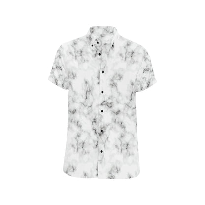 Marble Pattern Print Design 01 Men's Short Sleeve Button Up Shirt