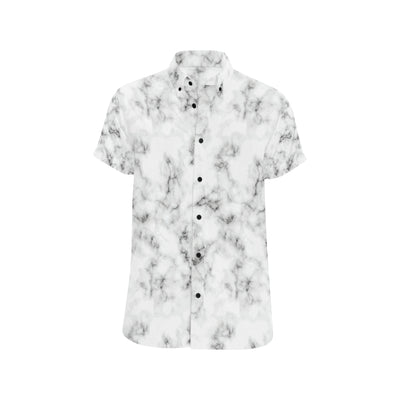 Marble Pattern Print Design 01 Men's Short Sleeve Button Up Shirt