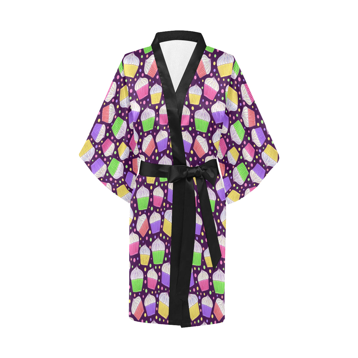 Cupcake Pattern Print Design CP07 Women Kimono Robe