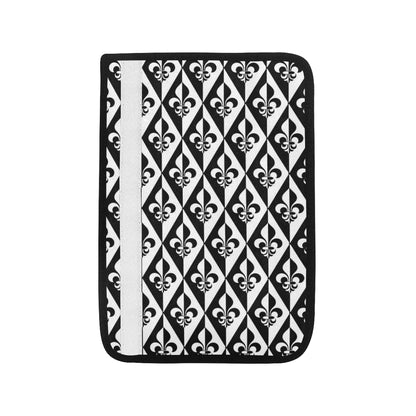 Fleur De Lis Black White Pattern Print Design 02 Car Seat Belt Cover