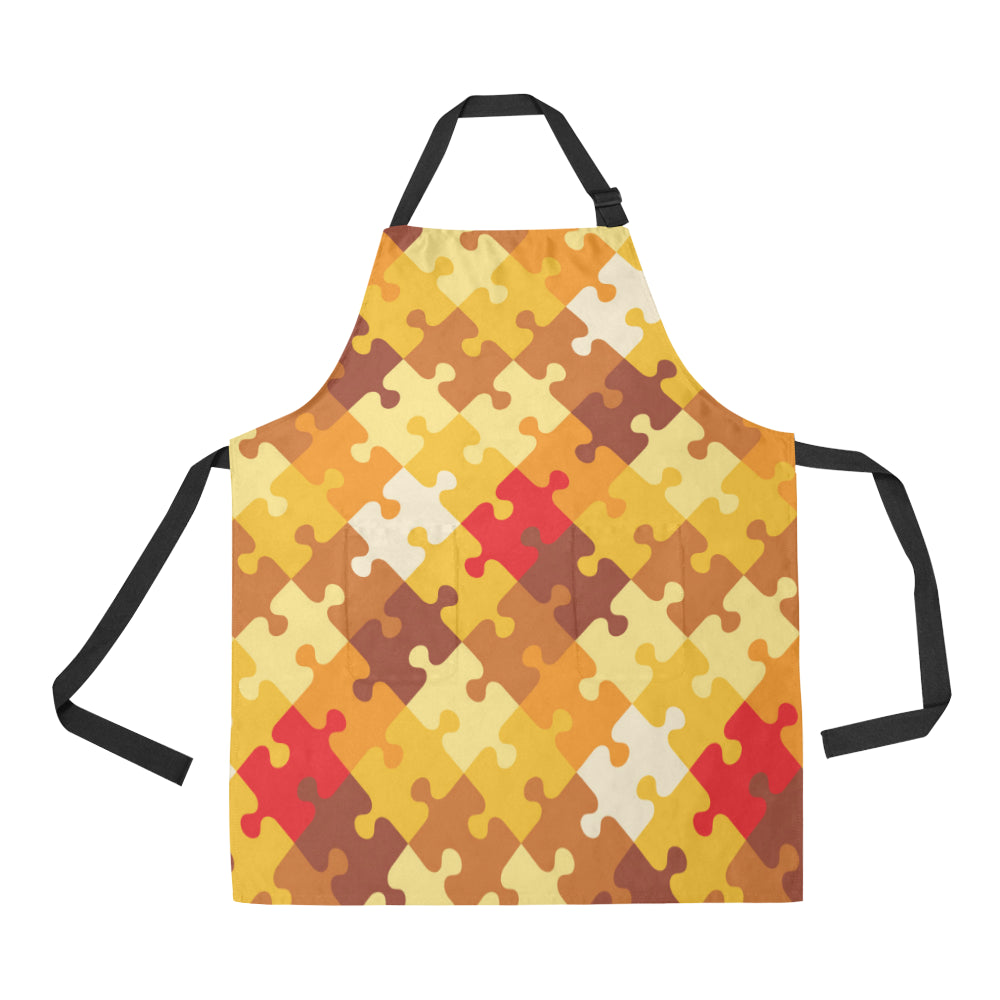 Puzzle Pattern Print Design A01 Apron with Pocket