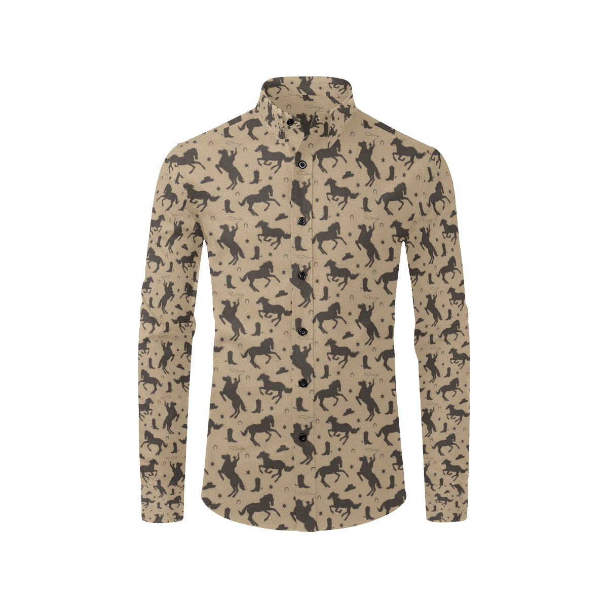 Cowboy Pattern Print Design 05 Men's Long Sleeve Shirt