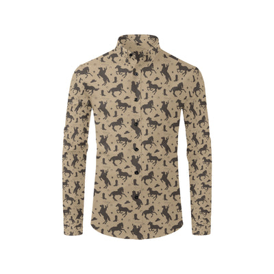 Cowboy Pattern Print Design 05 Men's Long Sleeve Shirt