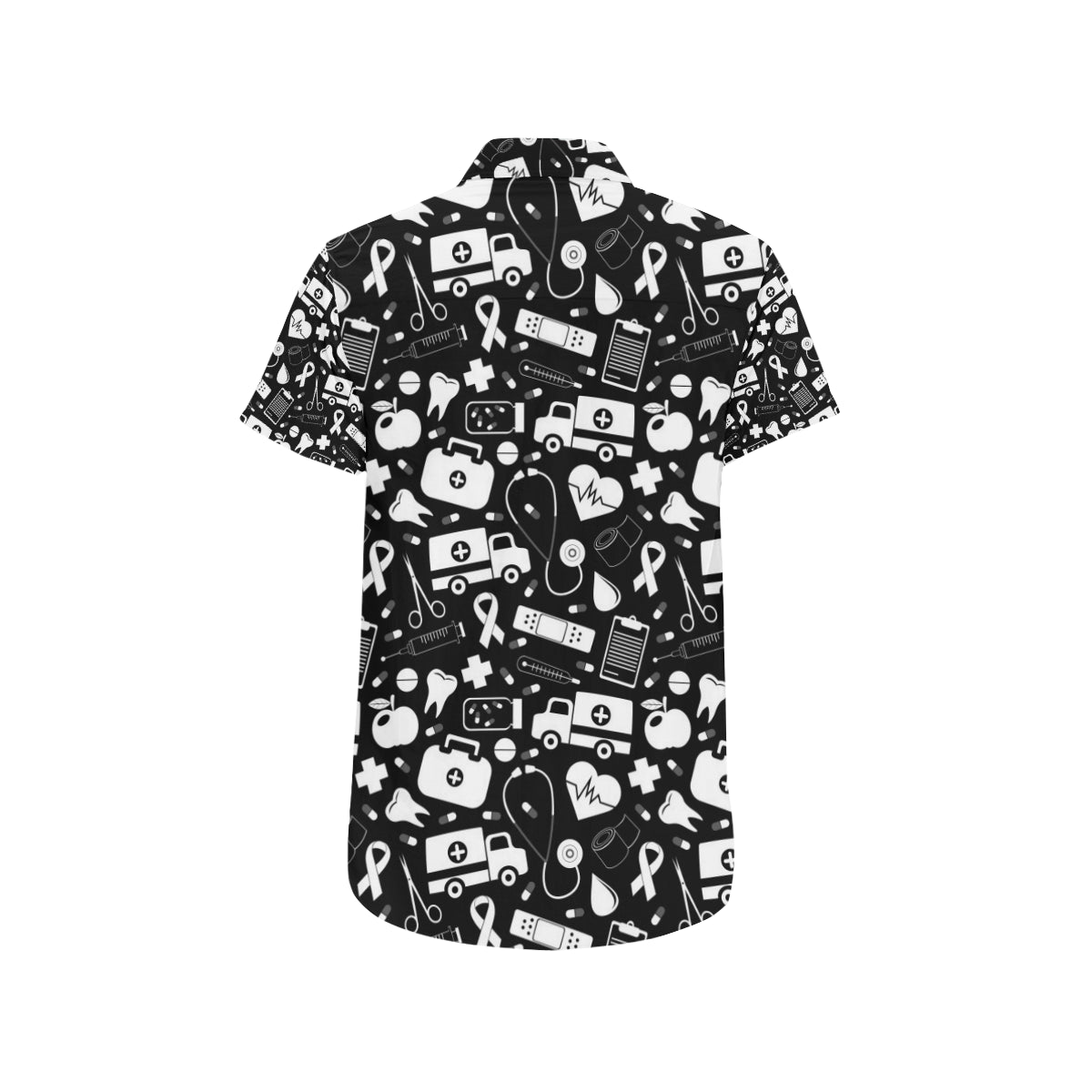 Medical Pattern Print Design 01 Men's Short Sleeve Button Up Shirt