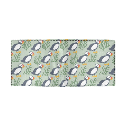 Puffin Pattern Print Design A04 Men's ID Card Wallet