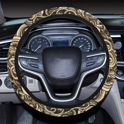 Nautical Tattoo Design Themed Print Steering Wheel Cover with Elastic Edge