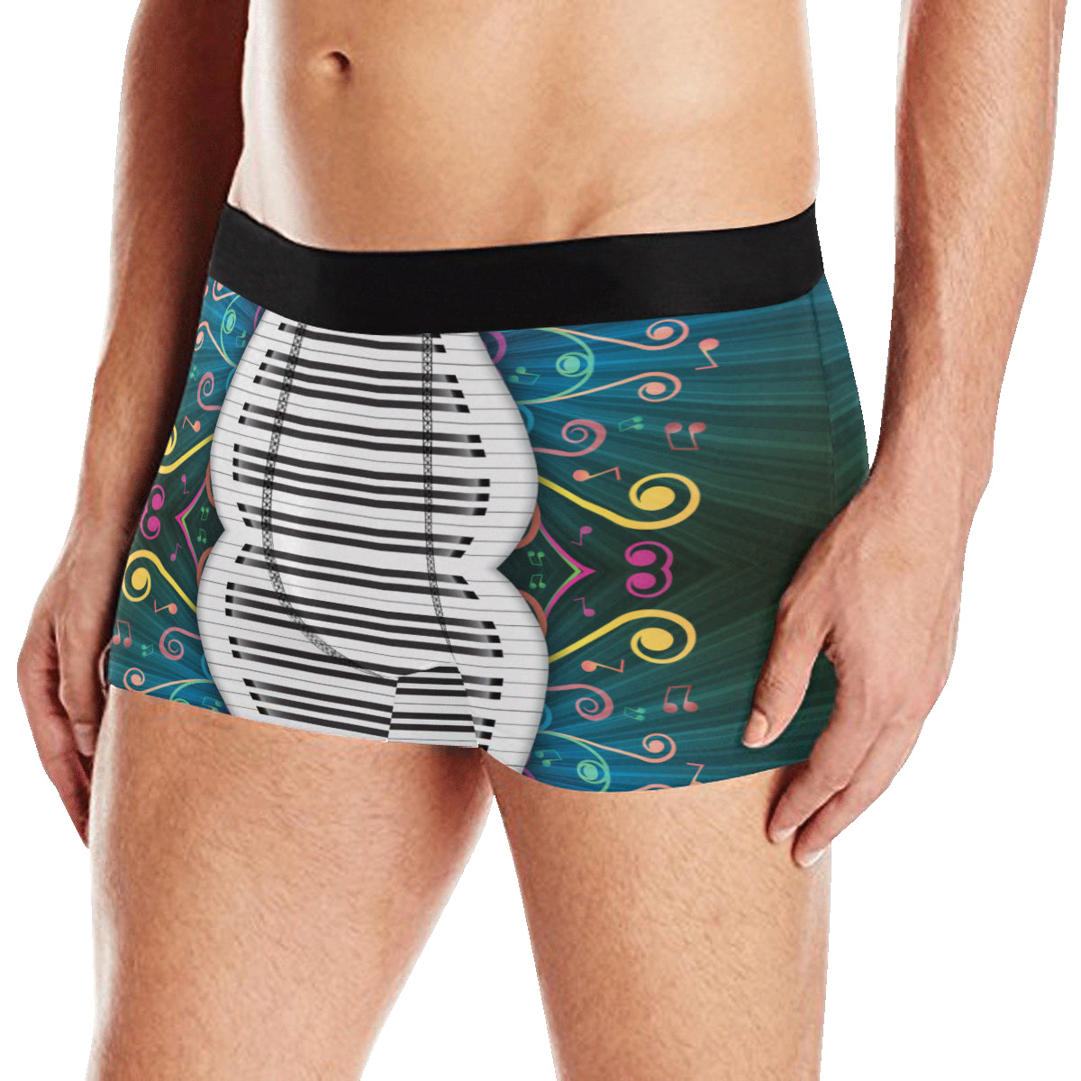 Piano Pattern Print Design 01 Men's Boxer Briefs