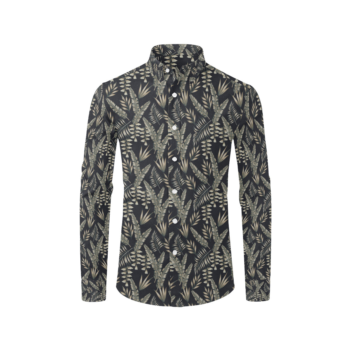 Banana Leaf Pattern Print Design 07 Men's Long Sleeve Shirt
