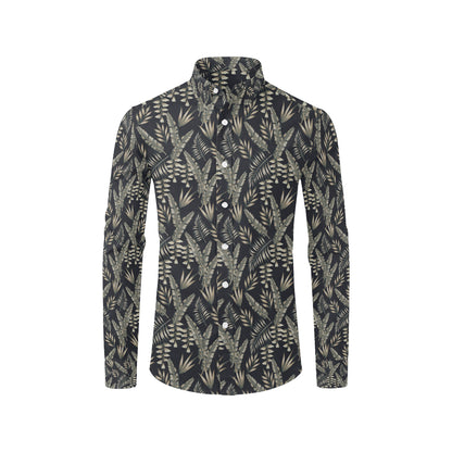 Banana Leaf Pattern Print Design 07 Men's Long Sleeve Shirt